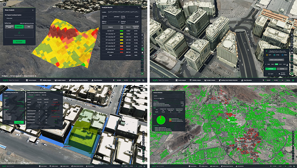 ▲ 사우디아라비아 디지털트윈 플랫폼 ‘KSA Digital Twin System’의 운영 현황  (에이에스티홀딩스 제공)