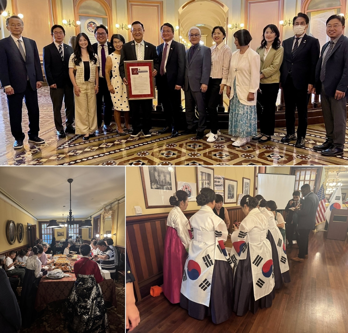 ▲미국 캘리포니아 새크라멘토에서 열린 '소주의 날' 제정 기념행사 모습.  (출처 스티븐 최 의원실)