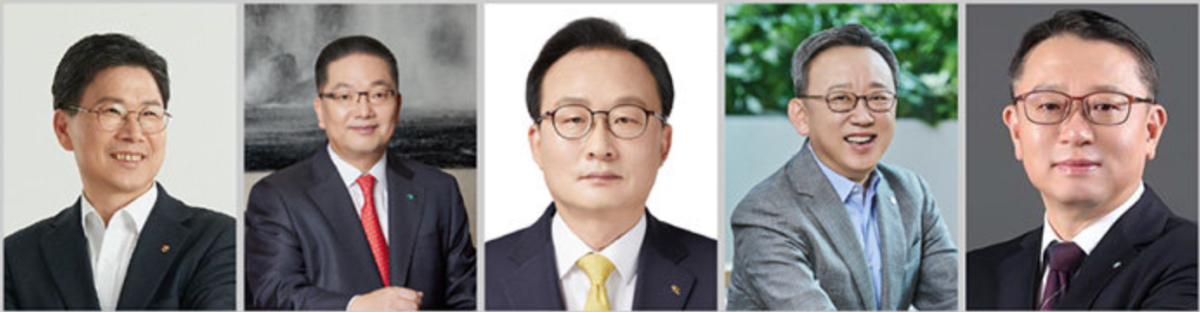 ▲(왼쪽부터)강태영 NH농협은행장, 이호성 하나은행장, 이환주 KB국민은행장, 정상혁 신한은행장, 정진완 우리은행장 (각 사)