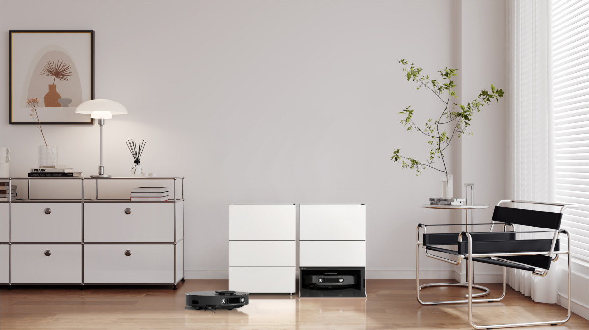 ▲LG전자 로봇청소기 프리스탠딩형 '오브제 스테이션' 이미지.  (사진제공-LG전자)