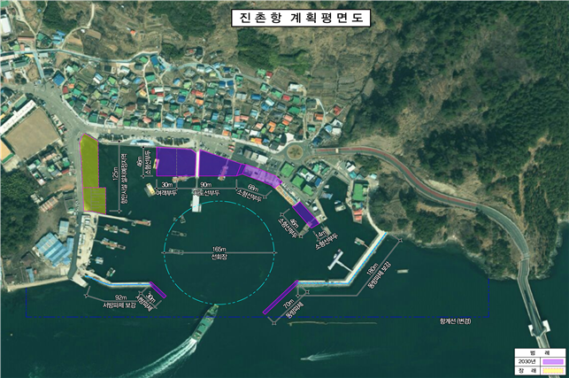 ▲항만기본계획에 신규 연안항으로 추가된 경상남도 통영시 진촌항 계획평면도. (사진제공=해양수산부)