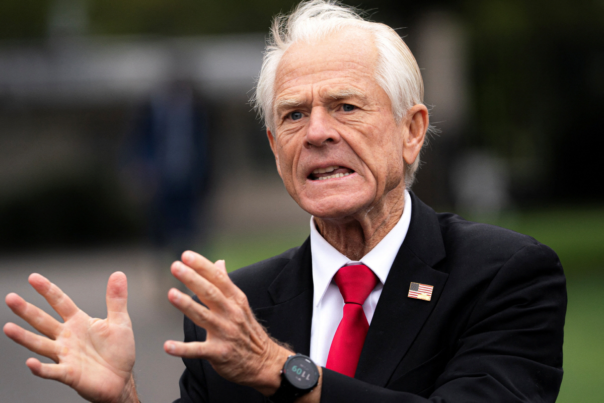 ▲피터 나바로 백악관 무역 고문이 지난달 21일(현지시간) 기자회견을 하고 있다.  (워싱턴D.C./로이터연합뉴스)