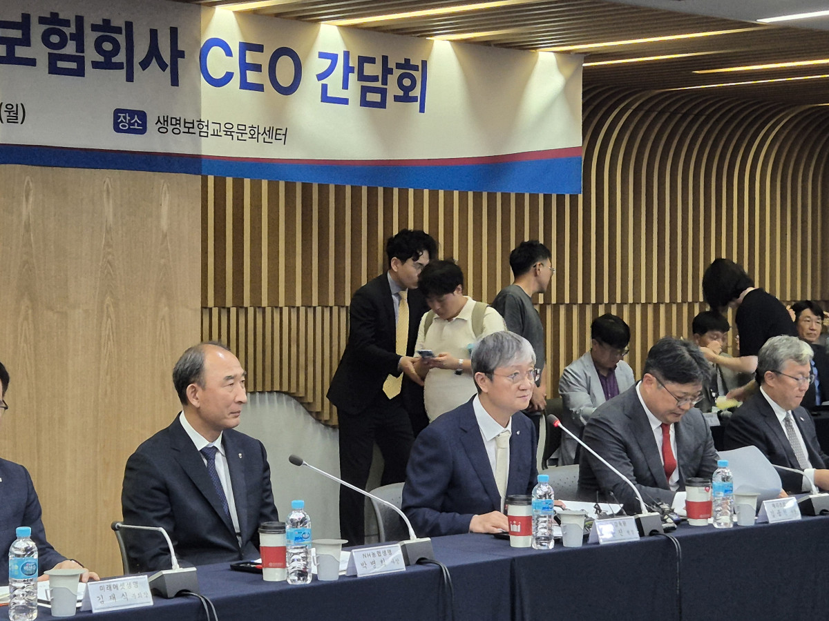 ▲이찬진 금융감독원장이 1일 보험업권 최고경영자(CEO) 간담회에서 발언하고 있다. (여다정 기자 yeopo@)