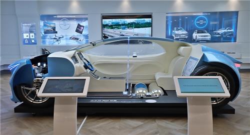 ▲인터내셔널 구동모터가 적용된 친환경차 모형 (연합뉴스)