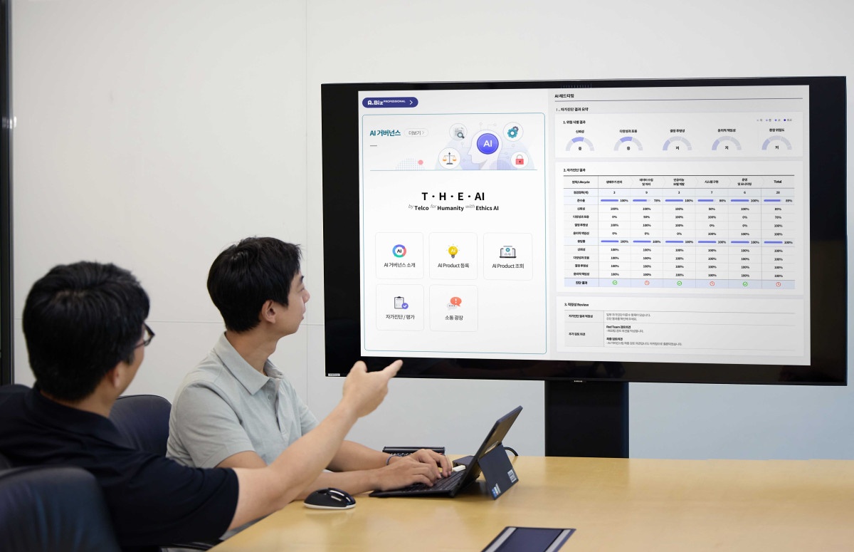 ▲SK텔레콤은 자사 AI 기술과 서비스의 신뢰성과 안전성을 체계적으로 관리하기 위한 사내 ‘AI 거버넌스 포털’을 공식 오픈했다고 2일 밝혔다. (사진제공=SKT)