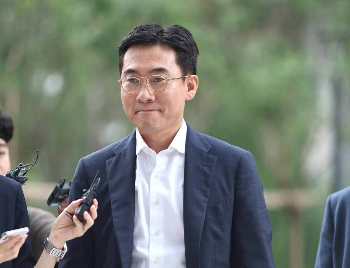 ▲조영탁 IMS모빌리티 대표가 20일 조사를 받기 위해 김건희 여사 관련 의혹을 수사하는 민중기 특별검사팀으로 출석하고 있다.