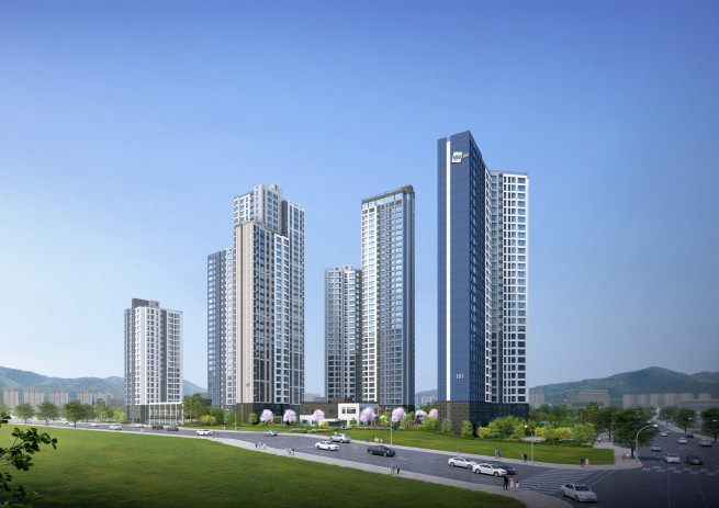 ▲두산위브 더센트럴 도화 투시도. (사진제공=두산건설)