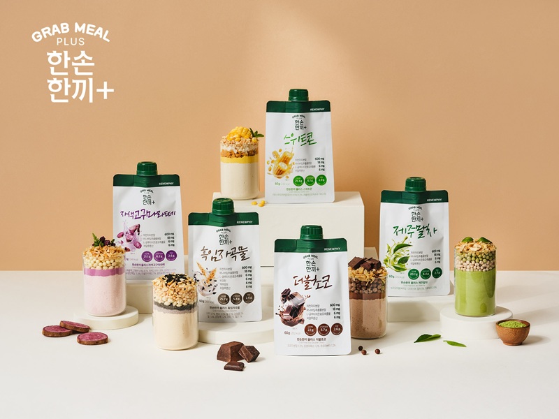 ▲5가지 맛으로 출시된 ‘한손한끼 플러스’  (리뉴파이 제공)