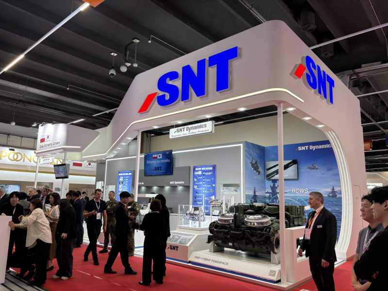 ▲'MSPO 2025' SNT다이내믹스 부스 전경 (사진제공=SNT)