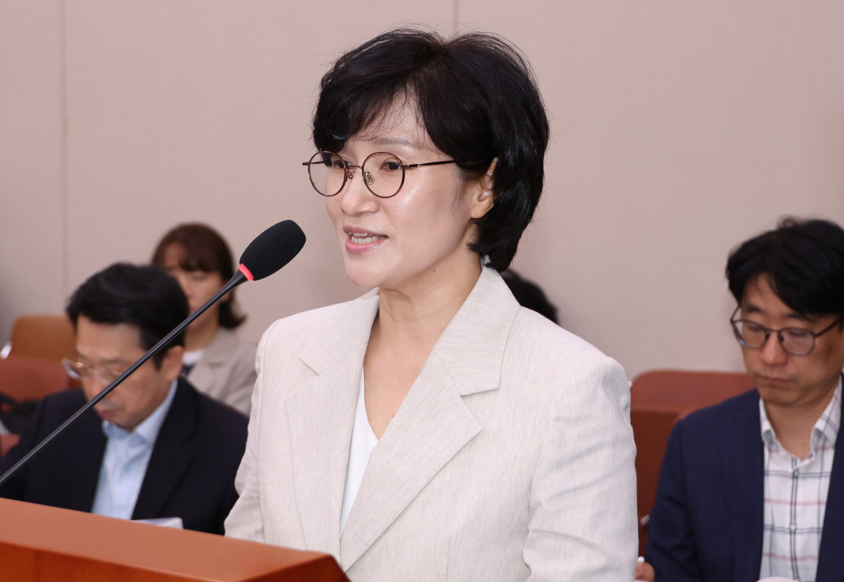▲원민경 여성가족부 장관 후보자가 3일 서울 여의도 국회 여성가족위원회에서 열린 인사청문회에서 인사말을 하고 있다. (연합뉴스)