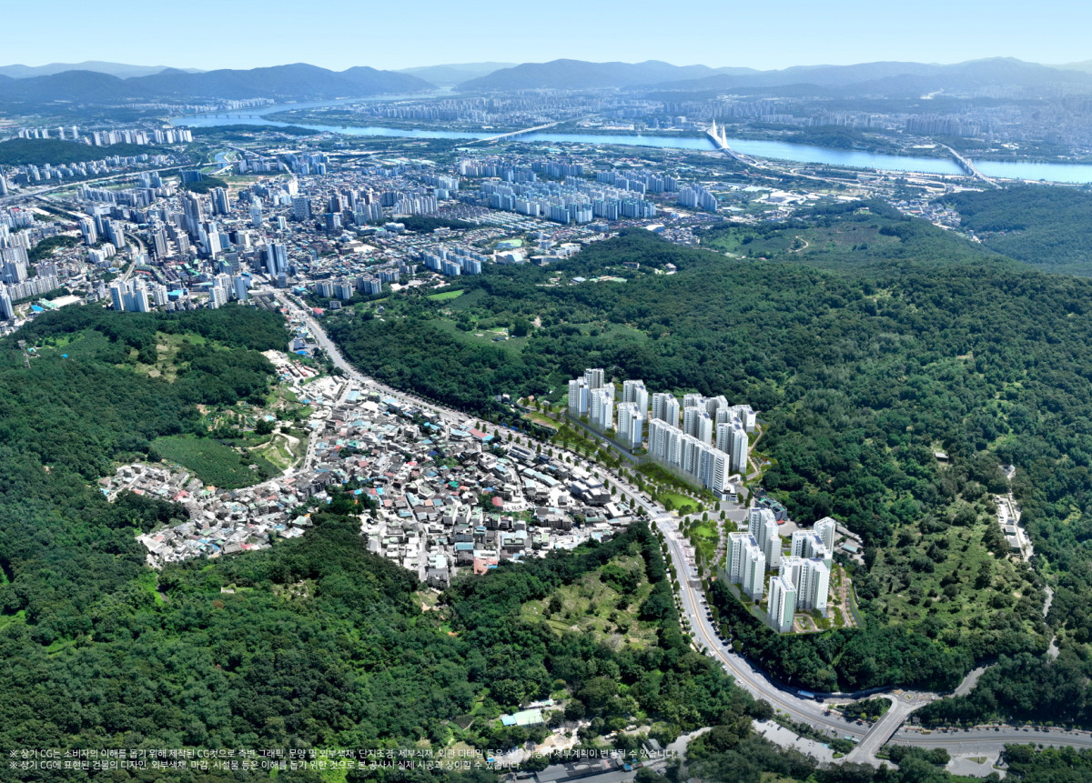 ▲'중흥S-클래스 힐더포레' 광역 조감도. (사진제공=중흥토건)