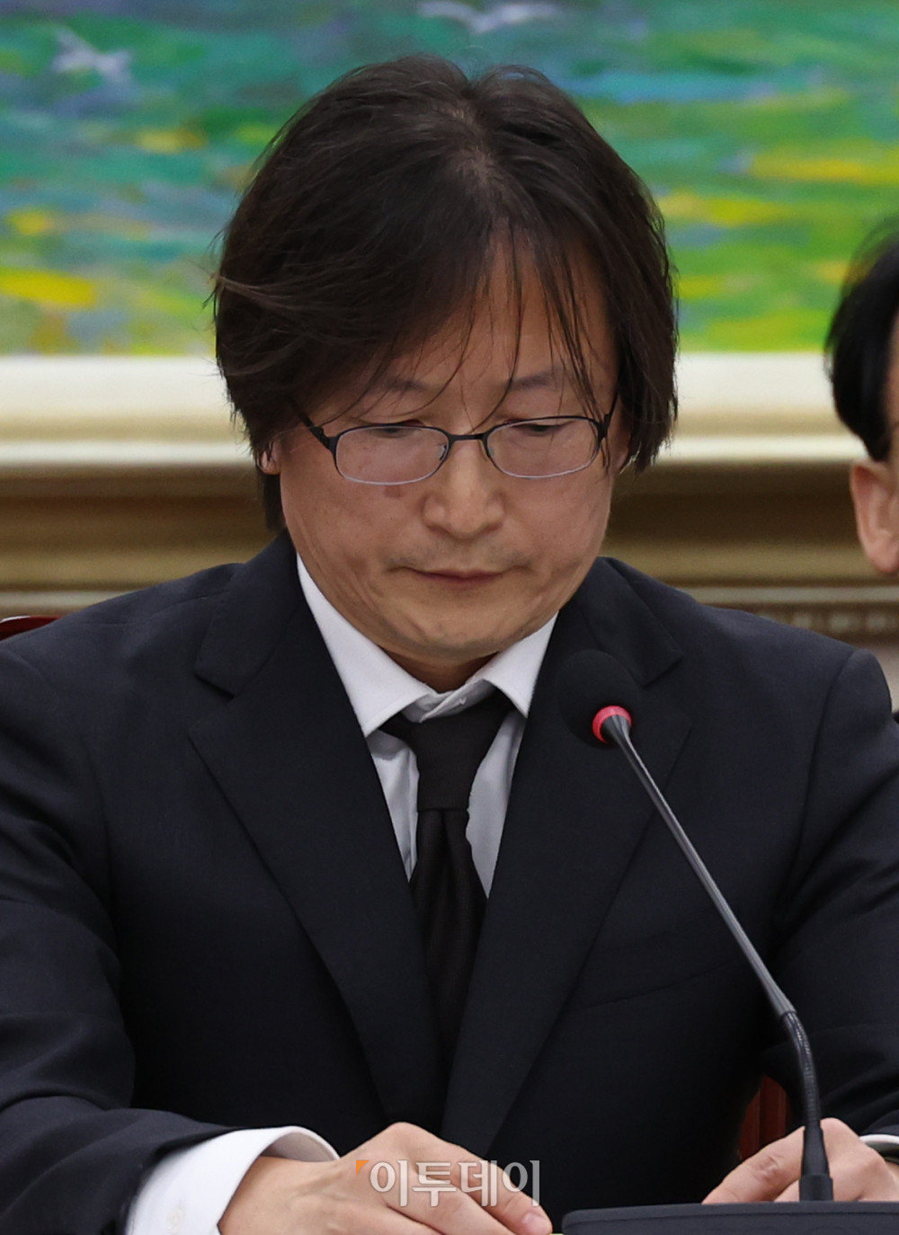 ▲주병기 공정거래위원장 후보자가 5일 서울 여의도 국회 정무위원회 전체회의에서 열린 인사청문회에 참석하고 있다. 고이란 기자 photoeran@