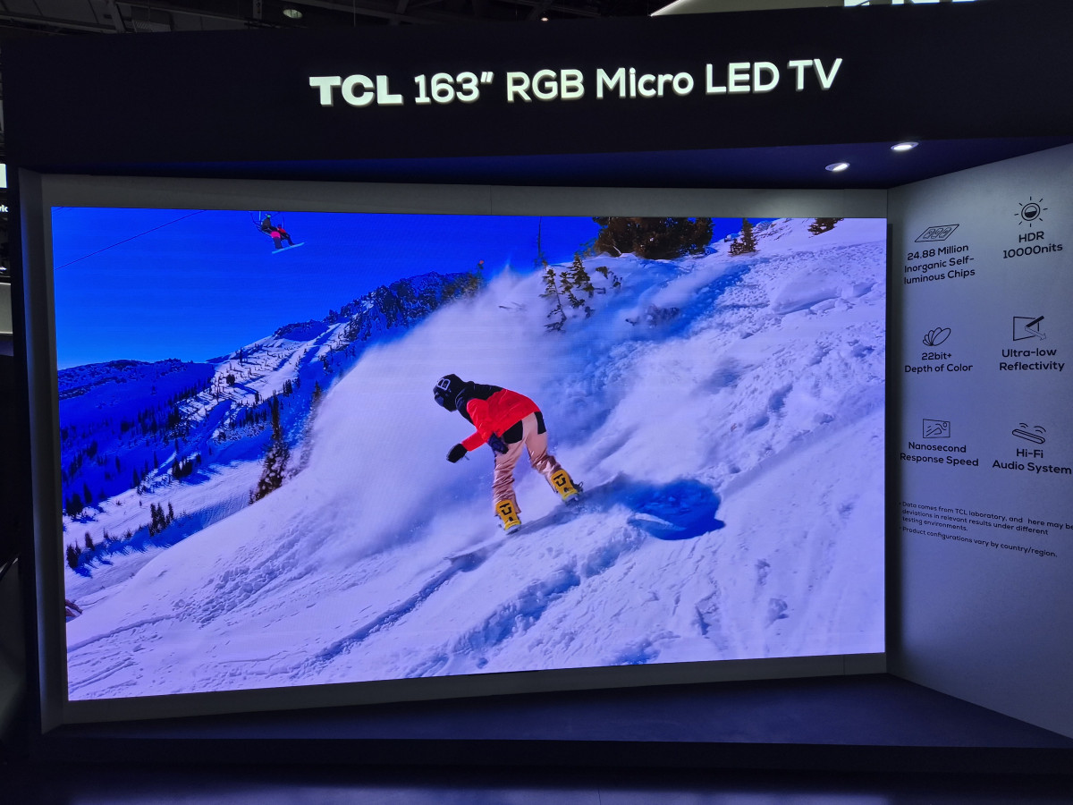 ▲TCL의 163인치 RGB 마이크로 LED TV (박민웅 기자 pmw7001@)