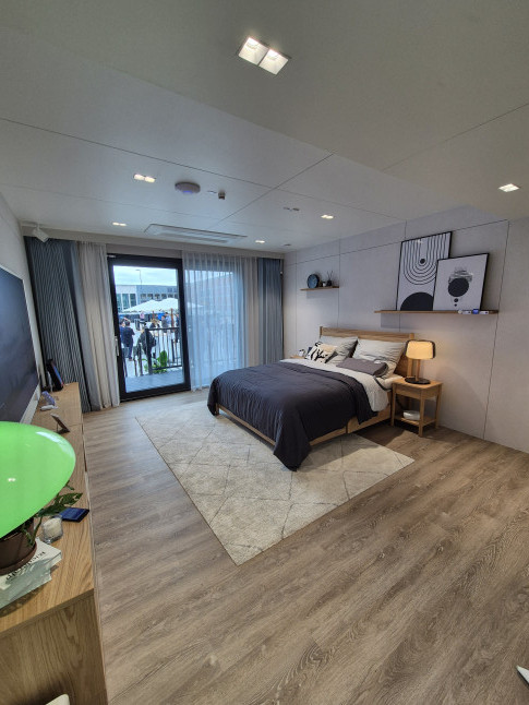 ▲삼성전자 '스마트 모듈러 홈 솔루션' 내부 전경 (박민웅 기자 pmw7001@)