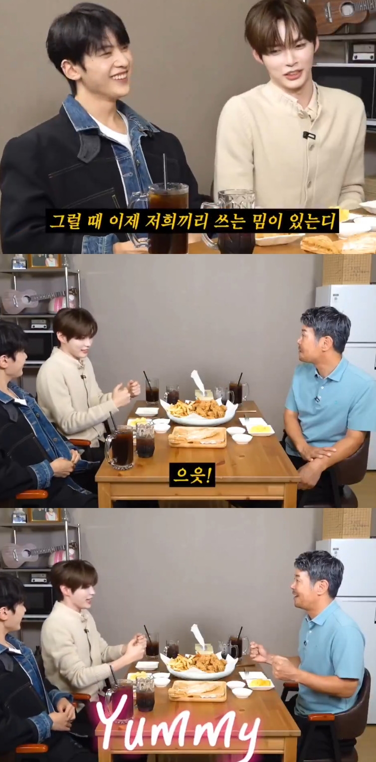 ▲제로베이스원 석매튜(왼), 성한빈. (출처=유튜브 채널 '꼰대희' 캡처)