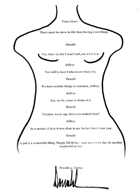 ▲미국 민주당이 8일(현지시간) 도널드 트럼프 대통령이 과거 제프리 엡스타인에게 보낸 편지라며 공개. (민주당 엑스(X·옛 트위터) 글 챕처)