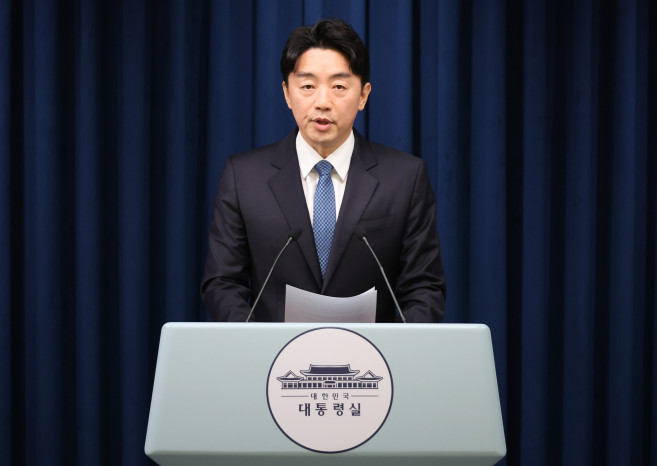 ▲강훈식 대통령비서실장이 9일 서울 용산 대통령실에서 인선 발표를 하고 있다. (연합뉴스)