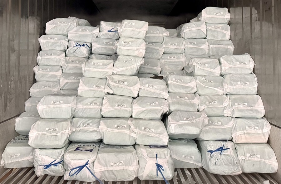 ▲STX가 페루에서 수입한 냉동 대왕오징어. (사진제공=STX)