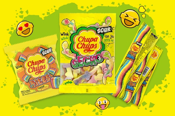 ▲츄파춥스 사워 젤리 3종(왼쪽부터 ‘사워 바이츠’, ‘사워 게코’, ‘사워벨트 1M’) (페르페티 반 멜 제공)