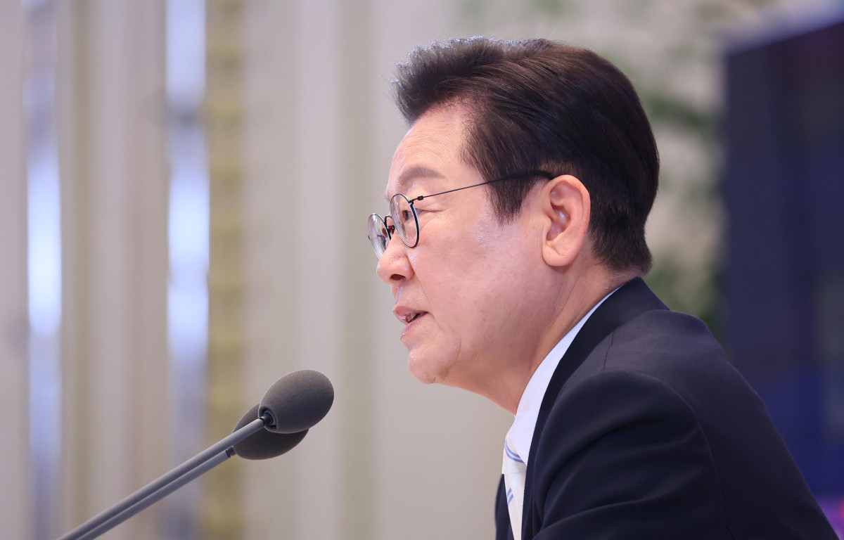 ▲이재명 대통령이 11일 청와대 영빈관에서 열린 취임 100일 기자회견 '회복을 위한 100일, 미래를 위한 성장'에서 발언하고 있다. (사진=뉴시스)