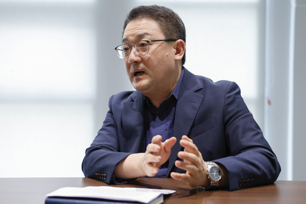 ▲박철 아미코젠 대표는 "2030년까지 전체 매출의 절반 이상을 소부장 사업에서 창출하는 것이 목표”라고 말했다. (조현호 기자 hyunho@)