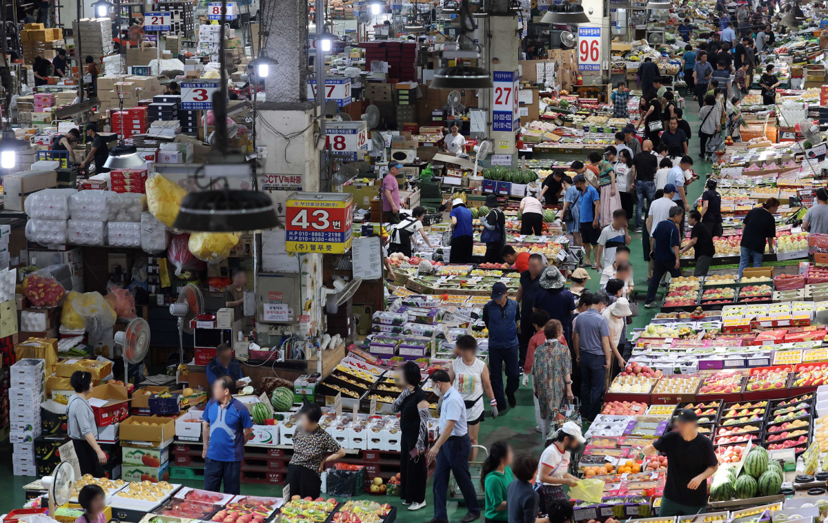 ▲국내 한 농산물도매시장 전경. (뉴시스)