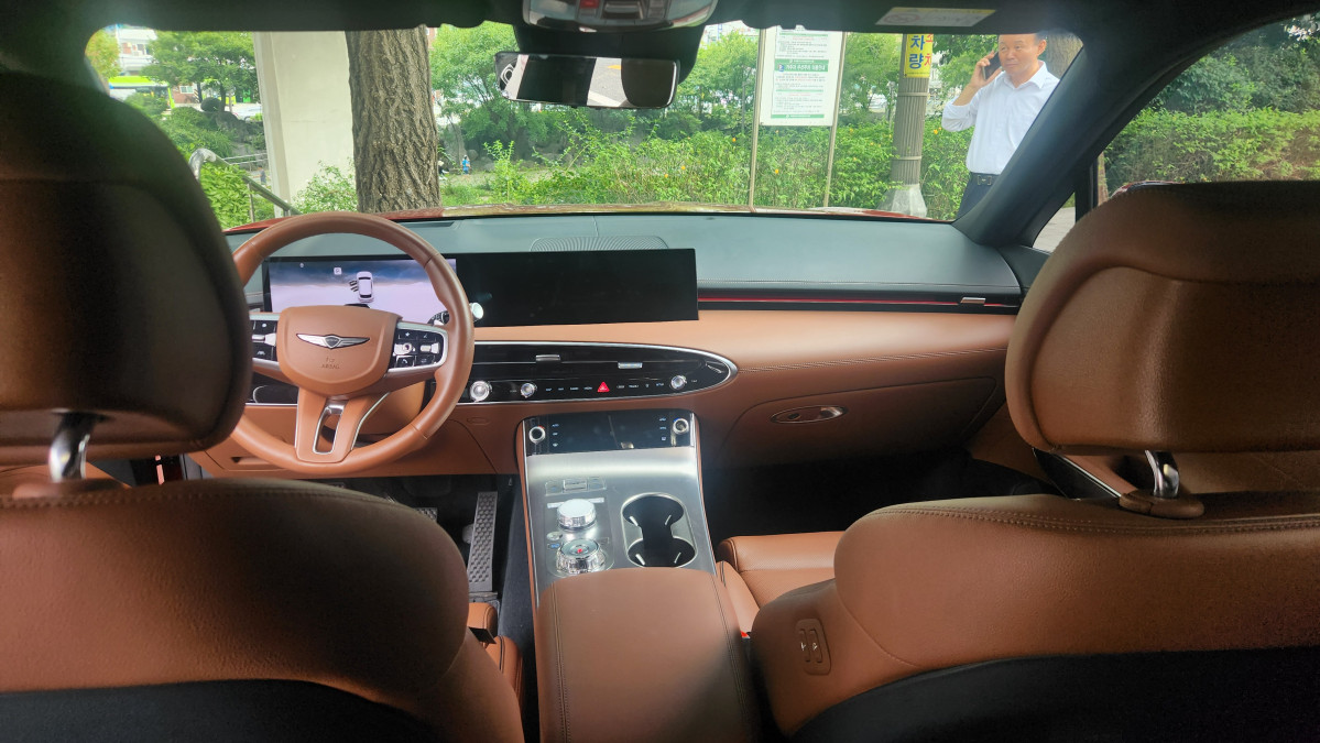 ▲제네시스 GV70 내부 모습. 김채빈 기자 chaebi@