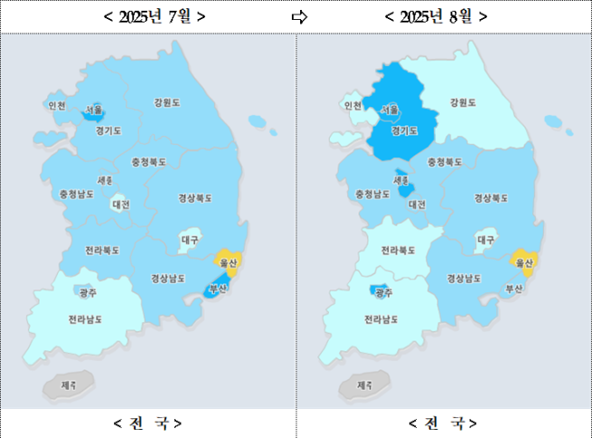 ▲8월 전국 부동산시장 소비심리지수. (사진제공=국토연구원)