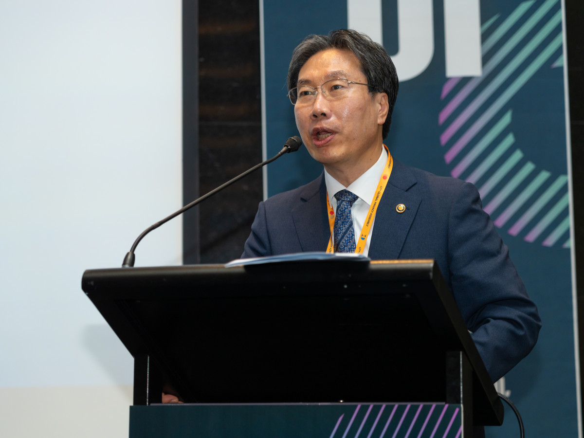 ▲최장혁 개인정보보호위원회 부위원장이 15일 서울 용산구 그랜드 하얏트 서울에서 개최된 '오픈소스 데이'에서 환영사를 하고 있다. (사진제공=개인정보위)