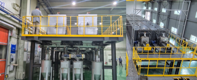 ▲나노실리칸첨단소재 평택공장 이차전지 실리콘 음극재 생산 핵심설비 소성로 (사진제공 = 나노실리칸첨단소재 )