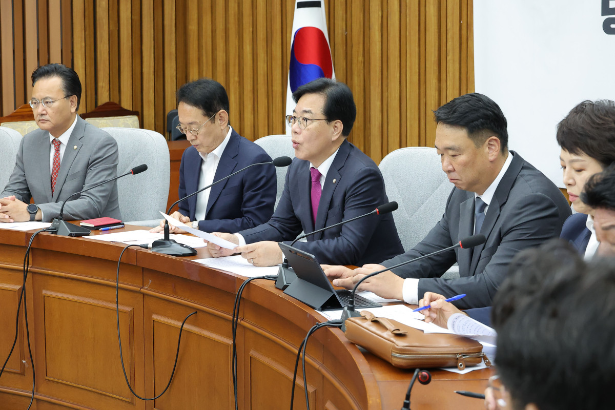 ▲국민의힘 송언석 원내대표가 16일 서울 여의도 국회에서 열린 원내대책회의에서 발언하고 있다. 2025.9.16 (연합뉴스)