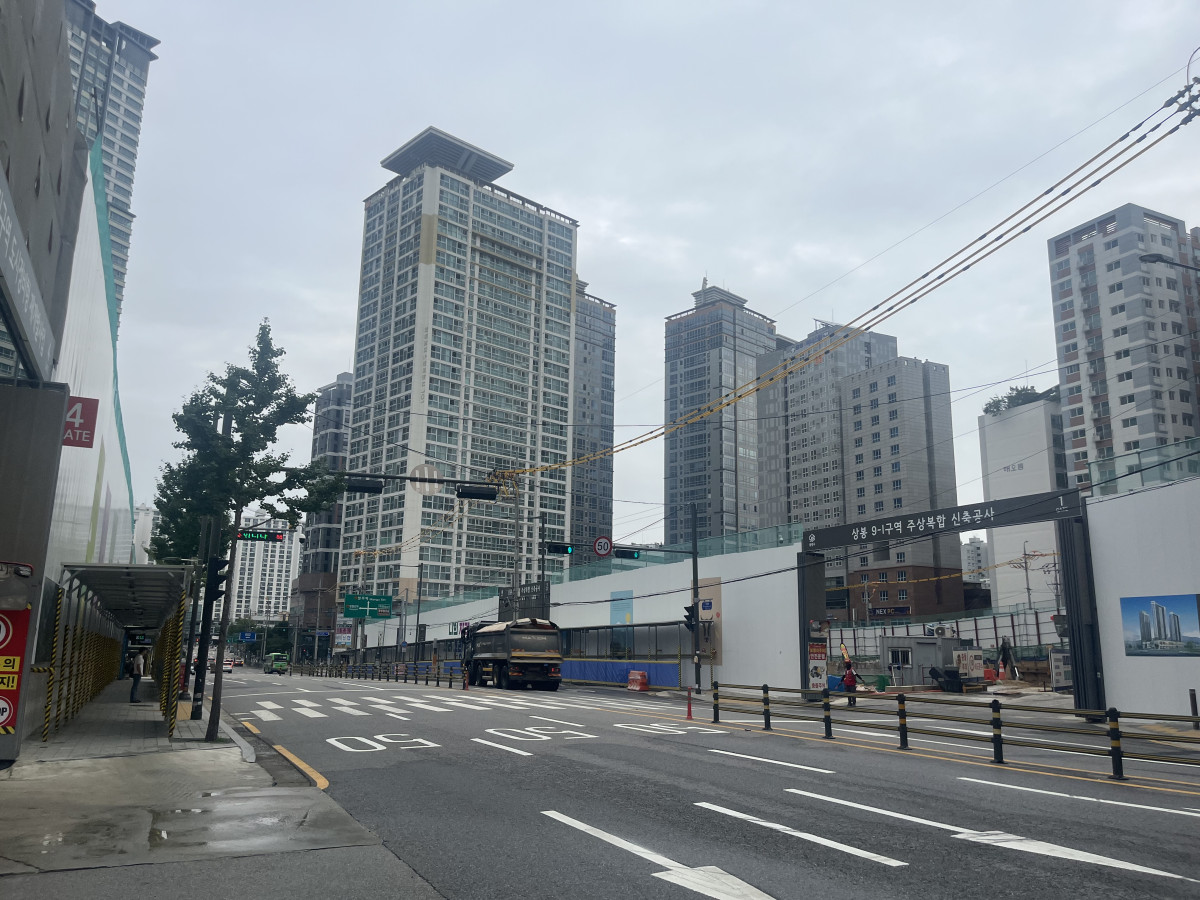 ▲상봉센트럴아이파크 공사현장. (조유정 기자 youjung@)