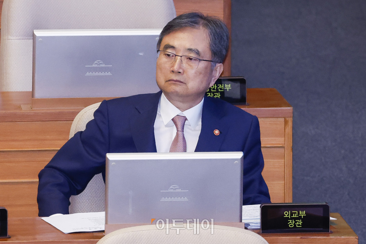 ▲조현 외교부 장관이 16일 서울 여의도 국회 본회의에서 열린 외교·통일·안보 분야 대정부질문에 참석해 있다. 조현호 기자 hyunho@