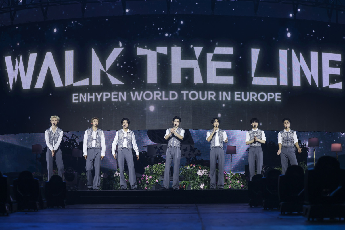 ▲3일(현지시간) 프랑스 파리 아코르 아레나(ACCOR ARENA)에서 ‘ENHYPEN WORLD TOUR ‘WALK THE LINE’’(이하 ‘WALK THE LINE’) 유럽 투어의 마지막을 장식한 그룹 엔하이픈. (사진제공=빌리프랩)