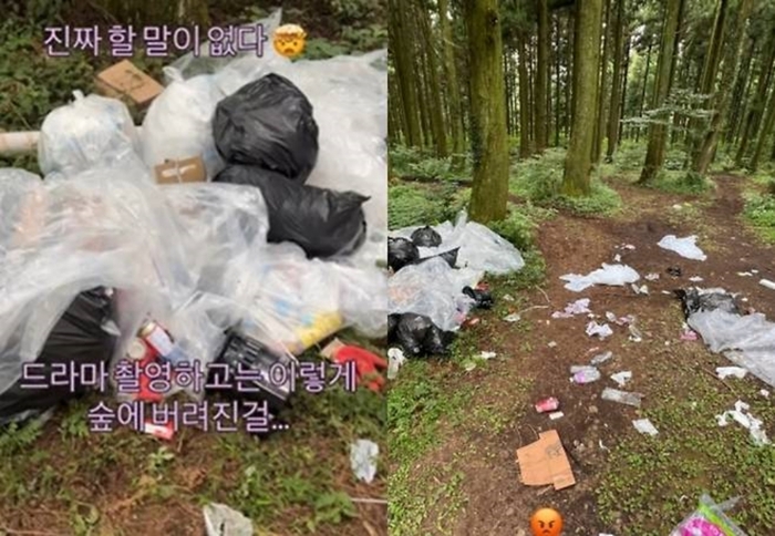 ▲'현혹' 촬영팀이 머문 제주도 숲. (출처=SNS 캡처)