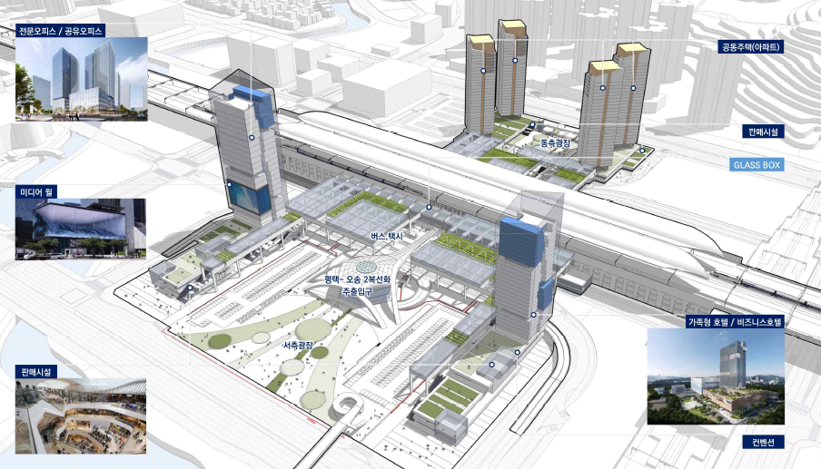 ▲KTX 천안아산역 광역복합환승센터 조감도. (대도시권광역교통위원회)