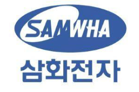 ▲22일, 삼화전자가 전기차 및 자율주행차 무선충전 핵심 부품 샘플 테스트 완료 소식이 전해진 가운데, 파란색 배경의 타원형 로고 안에 영문 SAMWHA와 한글 삼화전자가 표시된 기업 로고 이미지가 참고로 사용되고 있다.