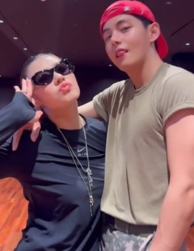 ▲리정(왼)과 뷔. (출처=리정SNS)