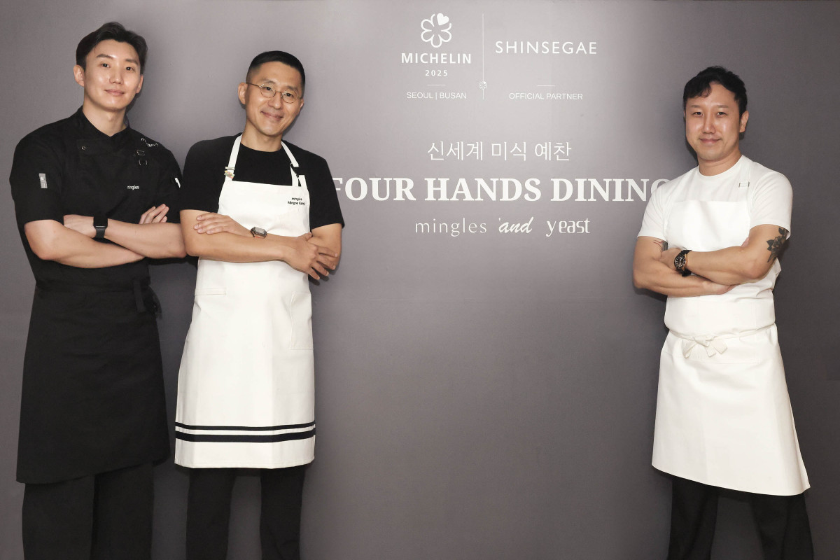 ▲신세계백화점은 공식 파트너사인 미쉐린 가이드와 손잡고 국내 유일 미쉐린 3스타 레스토랑에서 백화점 VIP 대상 ‘포핸즈 다이닝’ 행사를 열었다고 19일 밝혔다. (사진제공=신세계백화점)