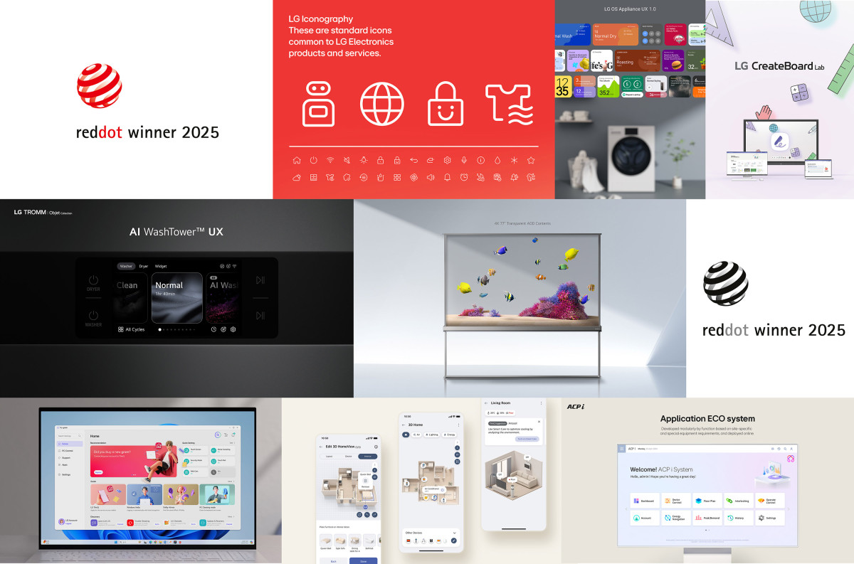 ▲ LG전자는 3대 디자인 어워드로 불리는 레드닷, IDEA, iF 디자인 어워드에서 올해에만 총 100개의 상을 받았다. (자료제공=LG전자)