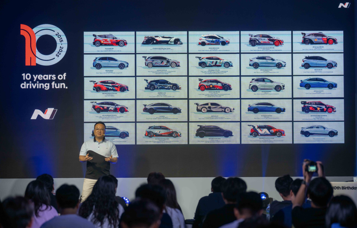 ▲고성능 브랜드 N 출범 10주년 기념식에서 발표하고 있는 N매니지먼트실 박준우 상무. (사진=현대차)