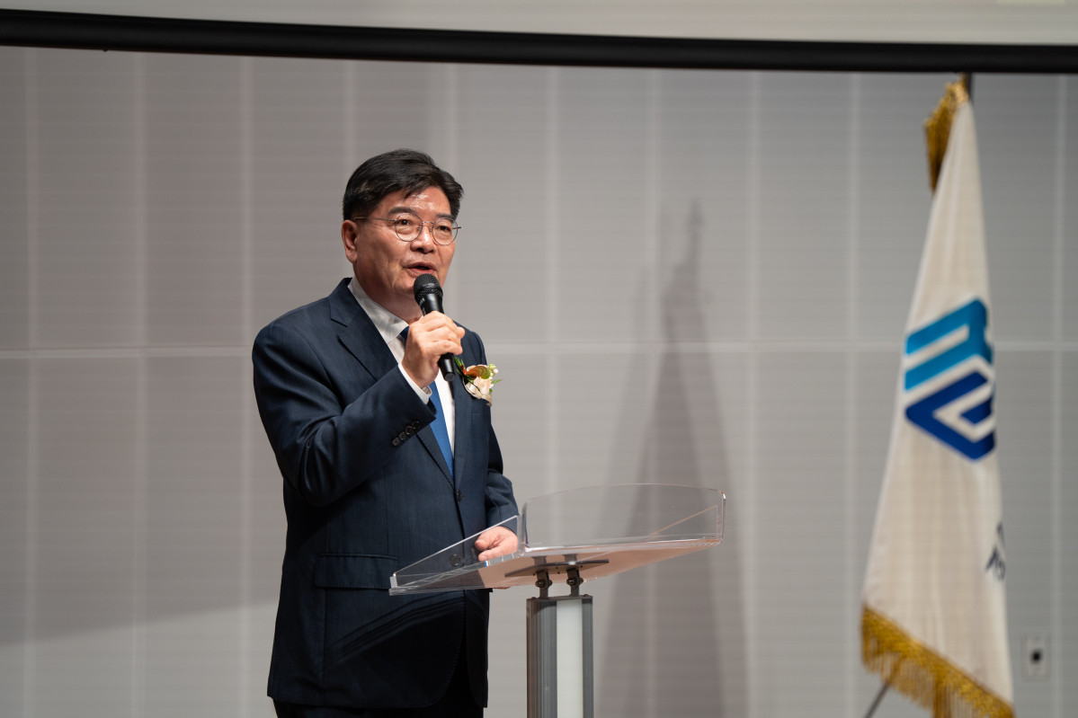 ▲김용진 신임 경기주택도시공사 사장이 22일 취임식에서 연설하고 있다. (경기주택도시공사(GH))