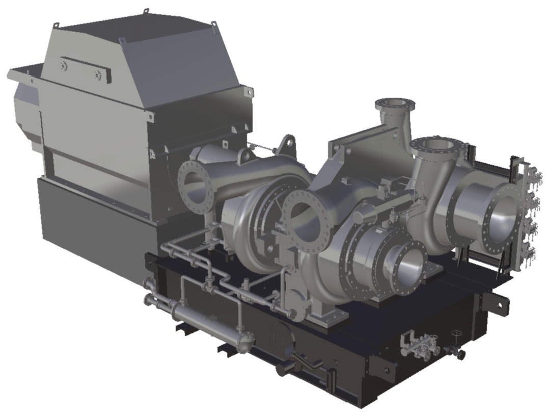 ▲ FLNG(부유식 액화천연가스 생산저장설비) 핵심 공정 장비인 컴팬더. (한화파워시스템)