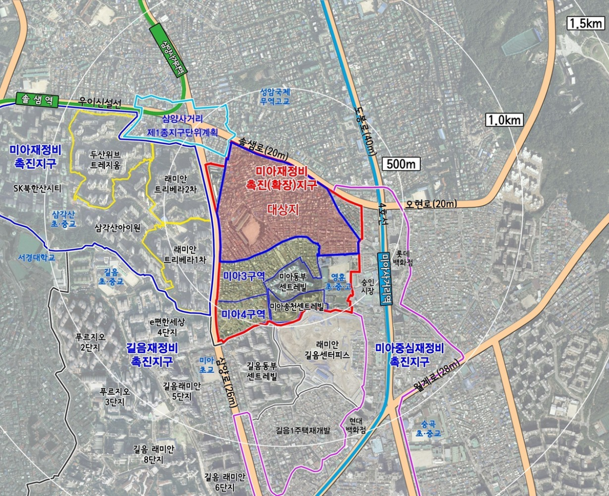 ▲미아 재정비촉진지구 대상지 위치도 (서울시)