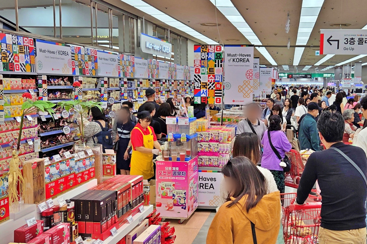 ▲롯데마트 제타플렉스 서울역점 외국인 전용 행사 매대 전경 (사진제공=롯데마트)