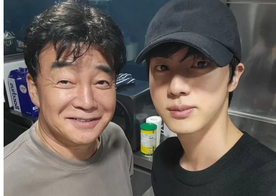 ▲백종원(왼), 방탄소년단 진.  (출처=진SNS)