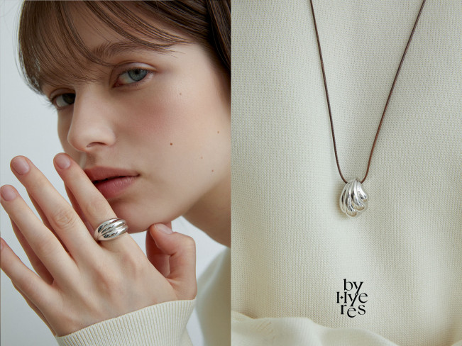 ▲LF의 패션 자회사 이에르로르코리아가 론칭한 두 번째 주얼리 브랜드 바이이에르(byhyeres)의 스털링 실버 주얼리 제품 이미지. (사진제공=LF)