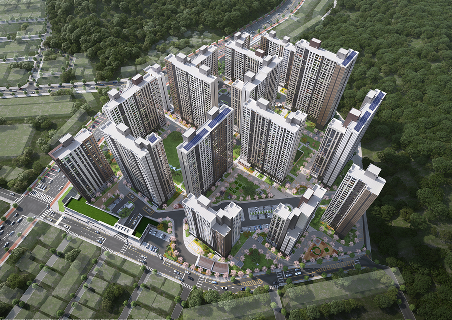 ▲두산위브더제니스 청주 센트럴파크 조감도. (사진제공=두산건설)