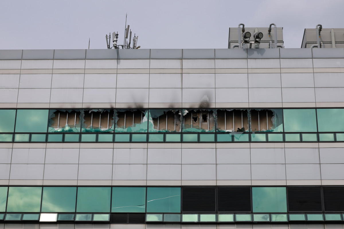 ▲27일 대전 유성구 국가정보자원관리원(국정자원) 전산실 창문이 화재로 깨져 있다. (연합뉴스)