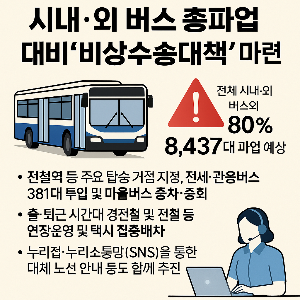 ▲경기도 시내·외 버스 총파업 대비 비상수송대책 인포그래프 (김재학 기자·ChatGPT)